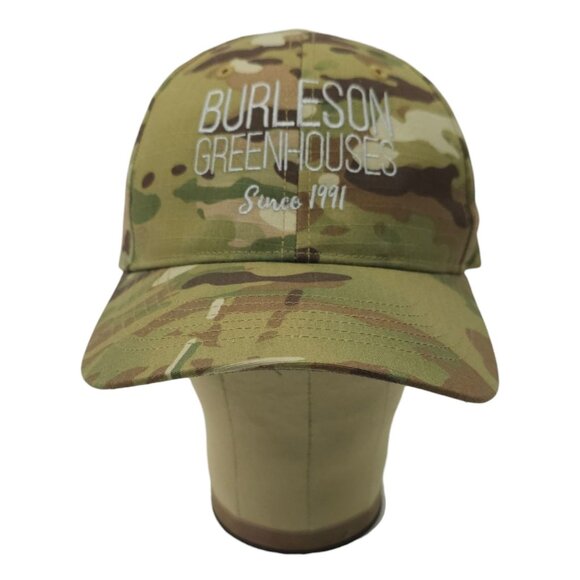 Burleson Greenhouses Camo Strapback Cap Hat Trucker Baseball Structured Style - Picture 13 of 14
